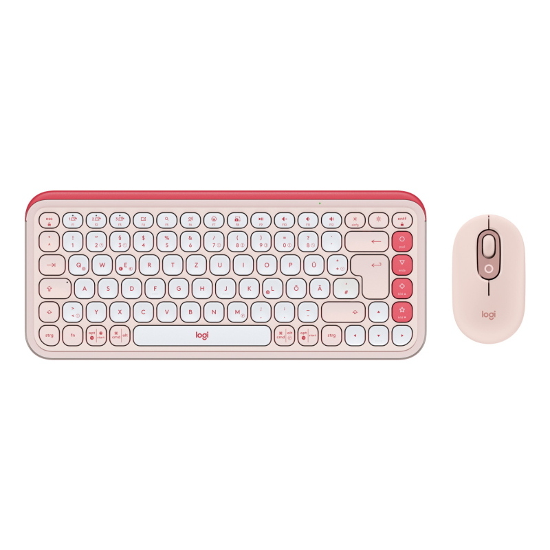 Logitech 920-013108 tastiera mouse incluso universale bluetooth qwertz tedesco rosa, bianco