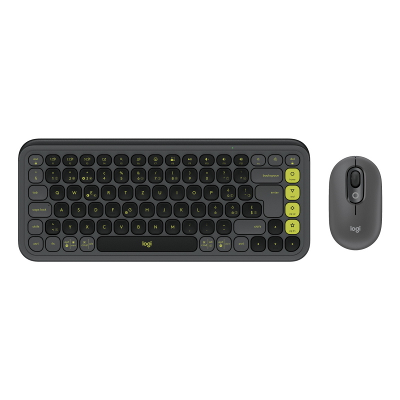 Logitech 920-013275 tastiera mouse incluso universale bluetooth qwertz svizzere grafite, verde