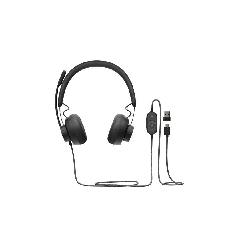 Logitech 981-000870 cuffia e auricolare cablato a padiglione musica e chiamate usb tipo-c grafite