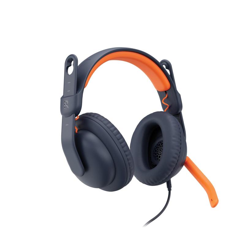 Logitech 981-001383 cuffia e auricolare cablato a padiglione studio usb tipo-c blu, arancione