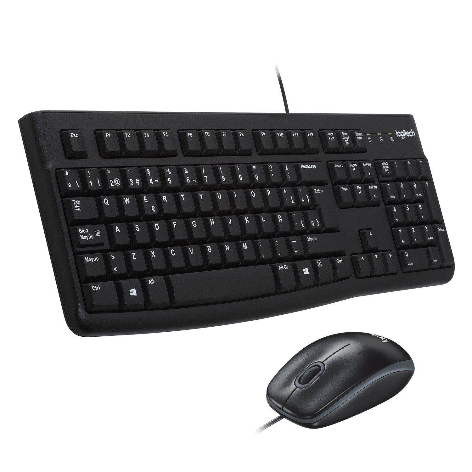 Logitech Desktop MK120 tastiera Mouse incluso USB QWERTY Spagnolo Nero Logitech Desktop MK120 tastiera Mouse incluso USB QWERTY Spagnolo Nero