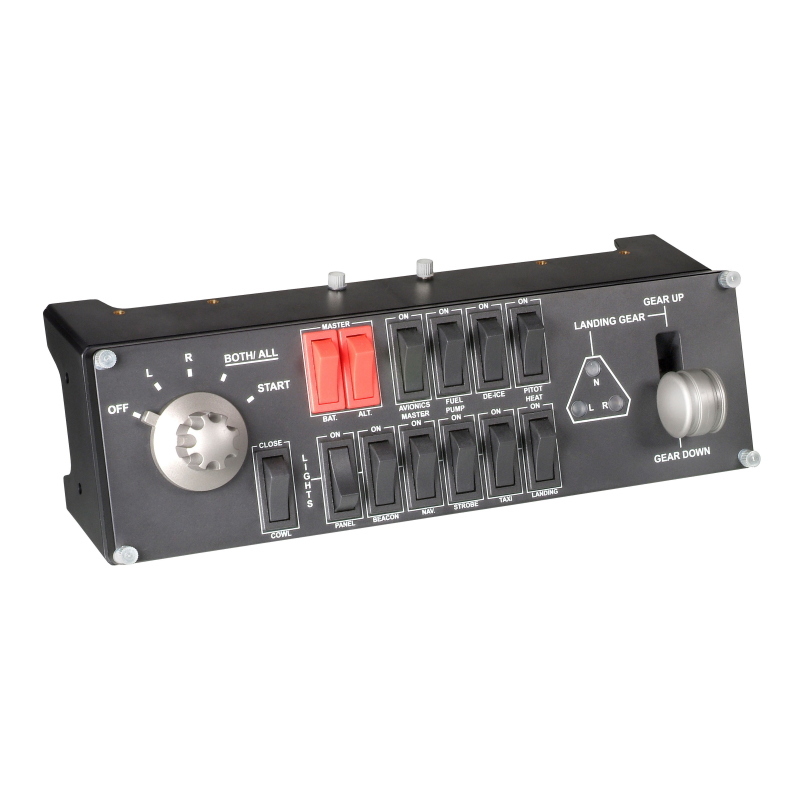 Logitech g flight switch panel nero, rosso, argento usb 2.0 simulazione di volo analogico/digitale pc
