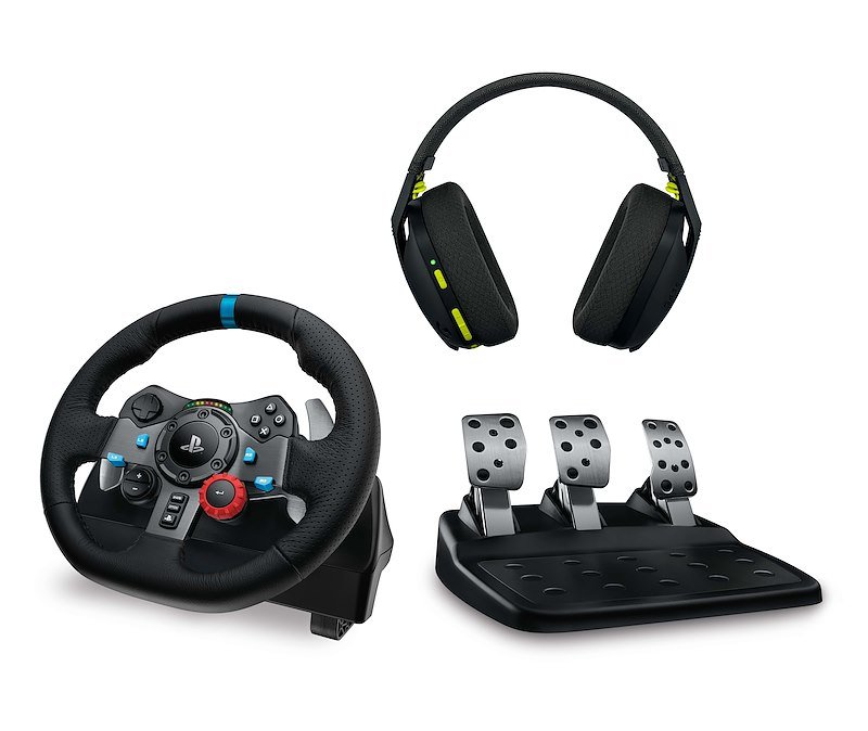 Logitech - G29 Driving Force Racing Wheel + G435-nero