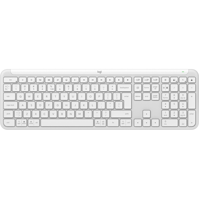 Logitech k950 signature slim tastiera ufficio rf senza fili + bluetooth qwerty us international bianco