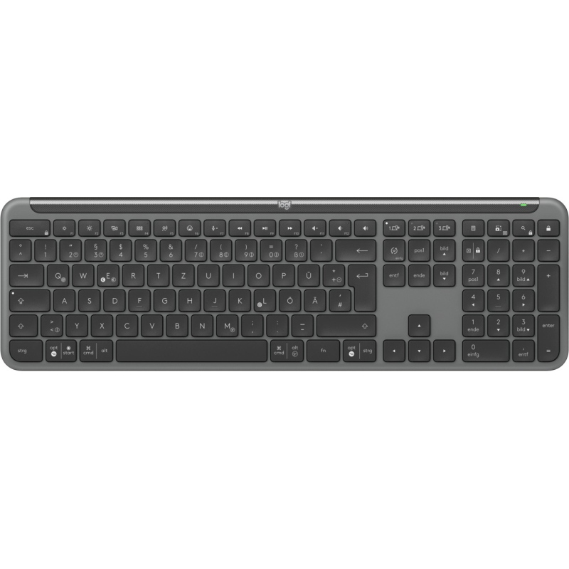 Logitech k950 signature slim tastiera ufficio rf senza fili + bluetooth qwertz tedesco grafite