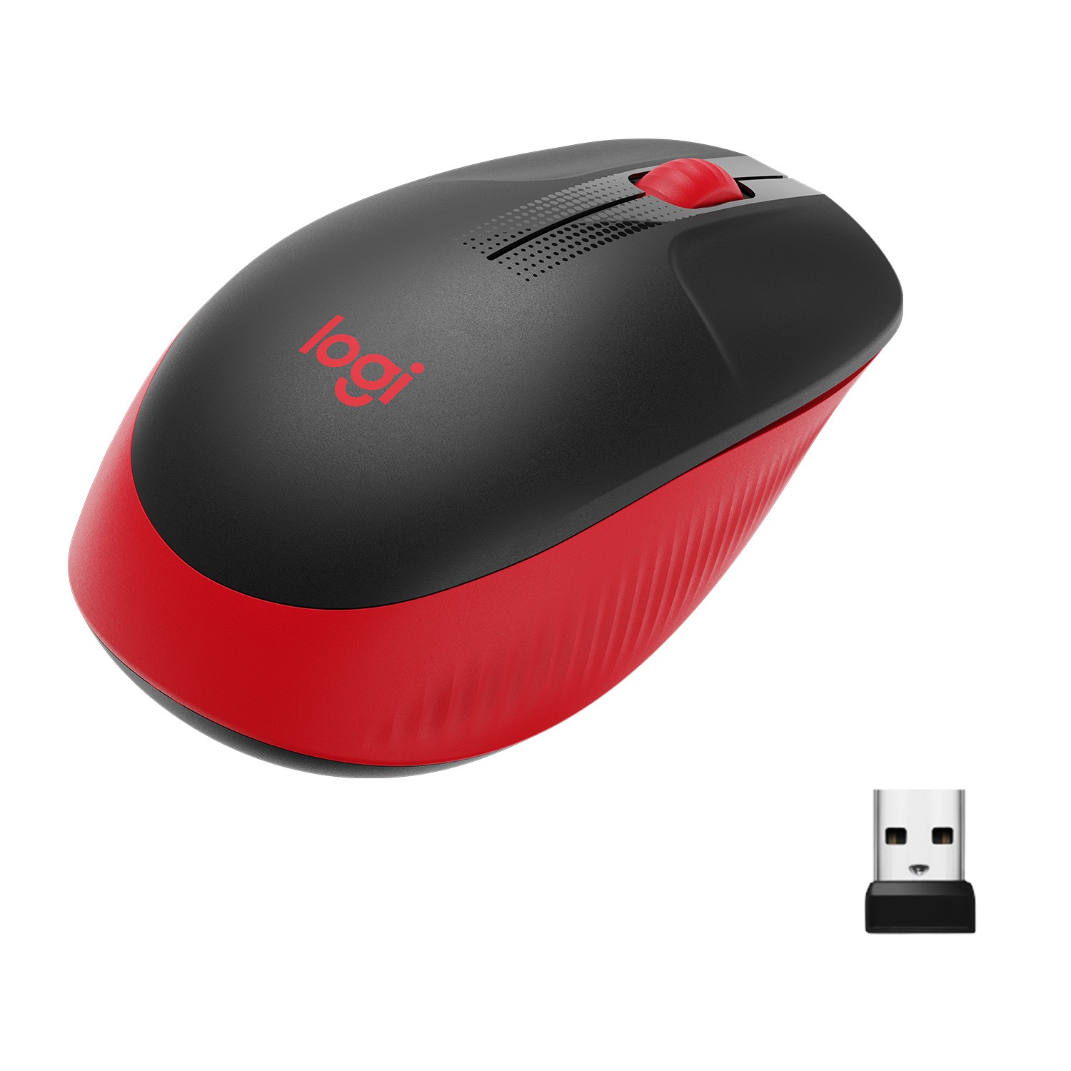 Logitech - M190 Full-size Wireless Mouse - Red - Emea-nero/rosso