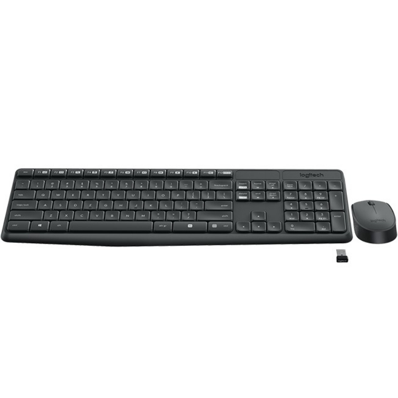 Logitech mk235 tastiera mouse incluso rf wireless ceco grigio