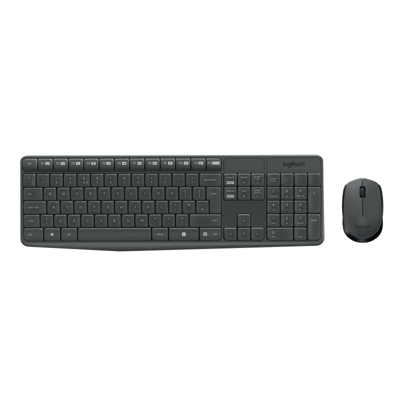 Logitech mk235 tastiera mouse incluso universale usb azerty francese grigio