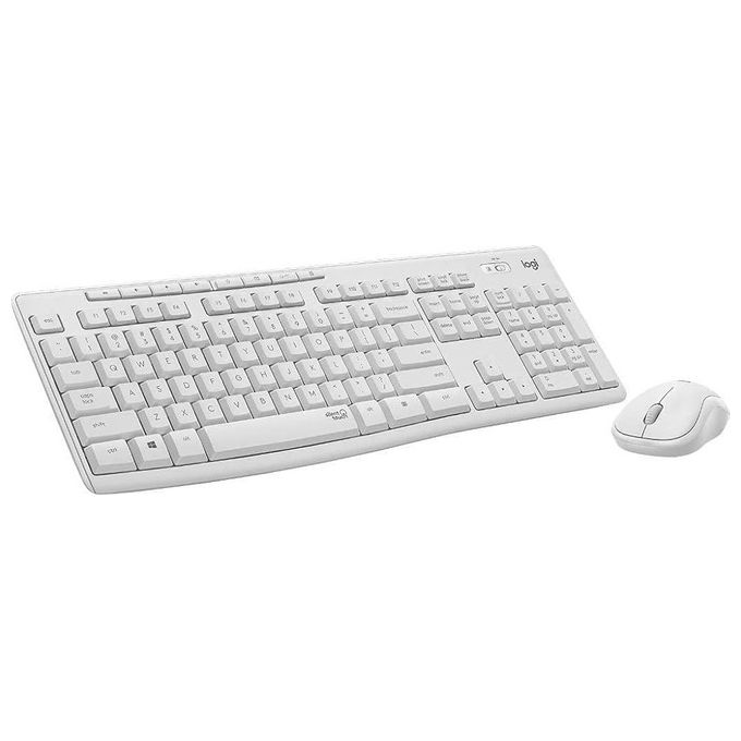 Logitech MK295, kit tastiera e mouse wireless silenzioso, layout QWERTY, ricevitore nano USB, resistente agli schizzi, Bianco Logitech MK295, kit tastiera e mouse wireless silenzioso, layout QWERTY, ricevitore nano USB, resistente agli schizzi, Bianco