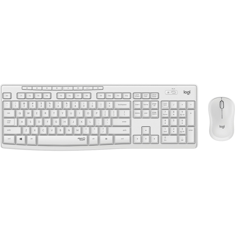 Logitech mk295 silent wireless combo tastiera mouse incluso rf wireless qwerty nordic bianco