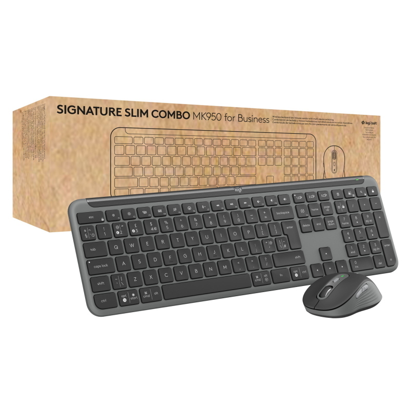 Logitech mk950 signature for business tastiera mouse incluso ufficio rf senza fili + bluetooth azerty francese grafite Logitech mk950 signature for business tastiera mouse incluso ufficio rf senza fili + bluetooth azerty francese grafite