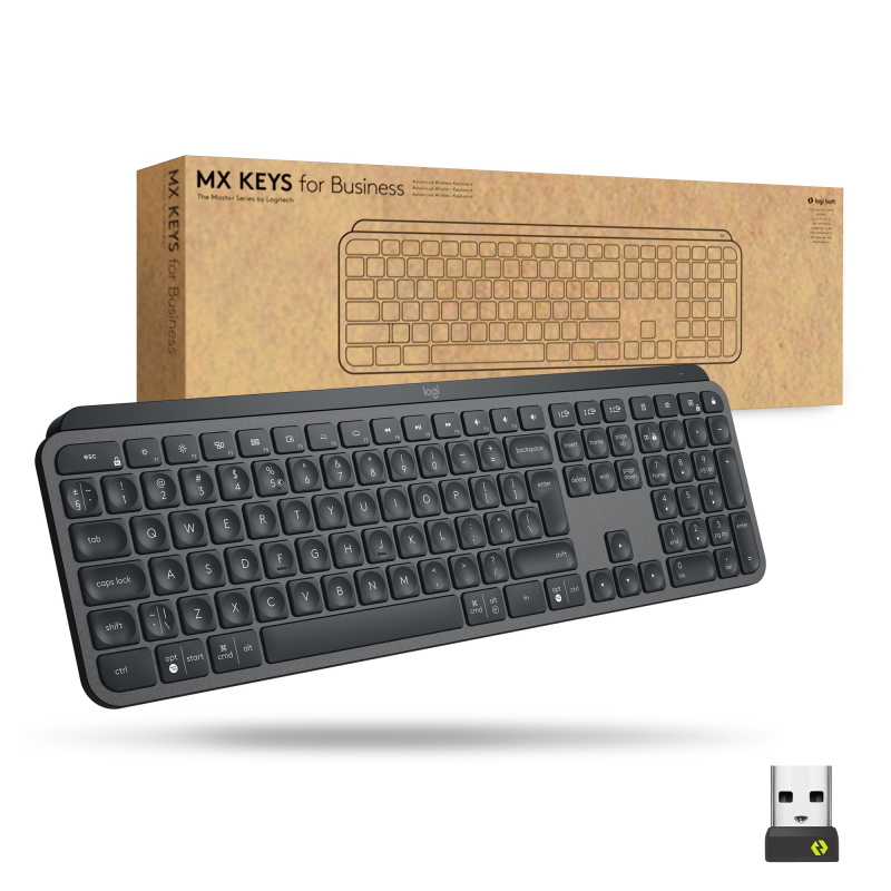 Logitech mx keys for business tastiera bluetooth svizzere grafite