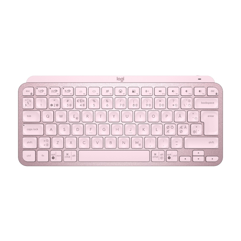Logitech mx keys mini tastiera universale rf senza fili + bluetooth qwerty nordic rosa
