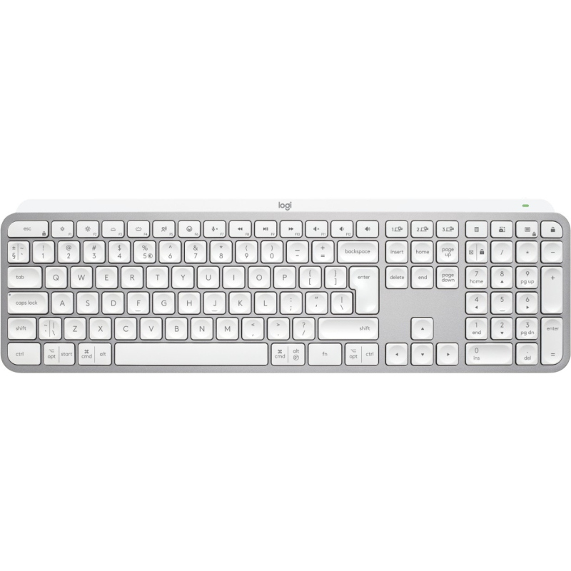 Logitech mx keys s tastiera rf senza fili + bluetooth qwerty us international alluminio, bianco Logitech mx keys s tastiera rf senza fili + bluetooth qwerty us international alluminio, bianco
