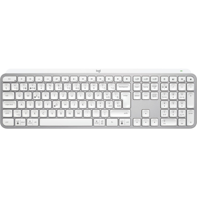 Logitech mx keys s tastiera universale rf senza fili + bluetooth qwertz svizzere alluminio, bianco Logitech mx keys s tastiera universale rf senza fili + bluetooth qwertz svizzere alluminio, bianco