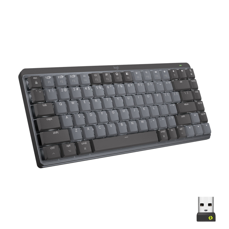 Logitech mx mini mechanical tastiera rf senza fili + bluetooth qwerty us international grafite, grigio