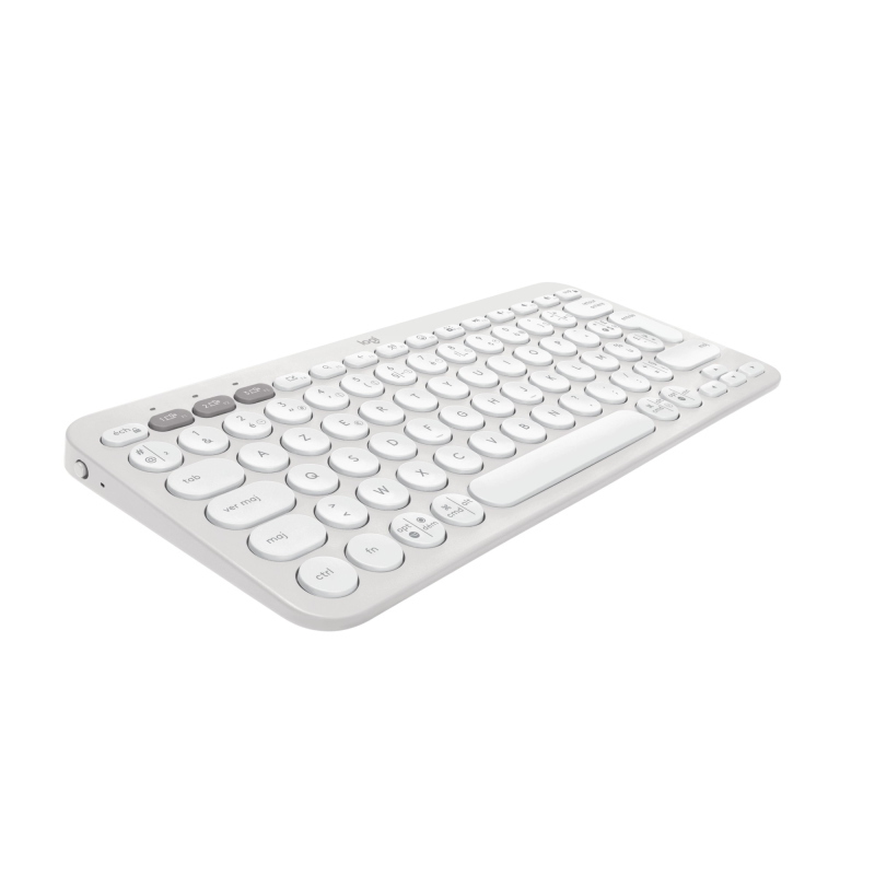 Logitech pebble keys 2 k380s tastiera universale rf senza fili + bluetooth azerty francese bianco
