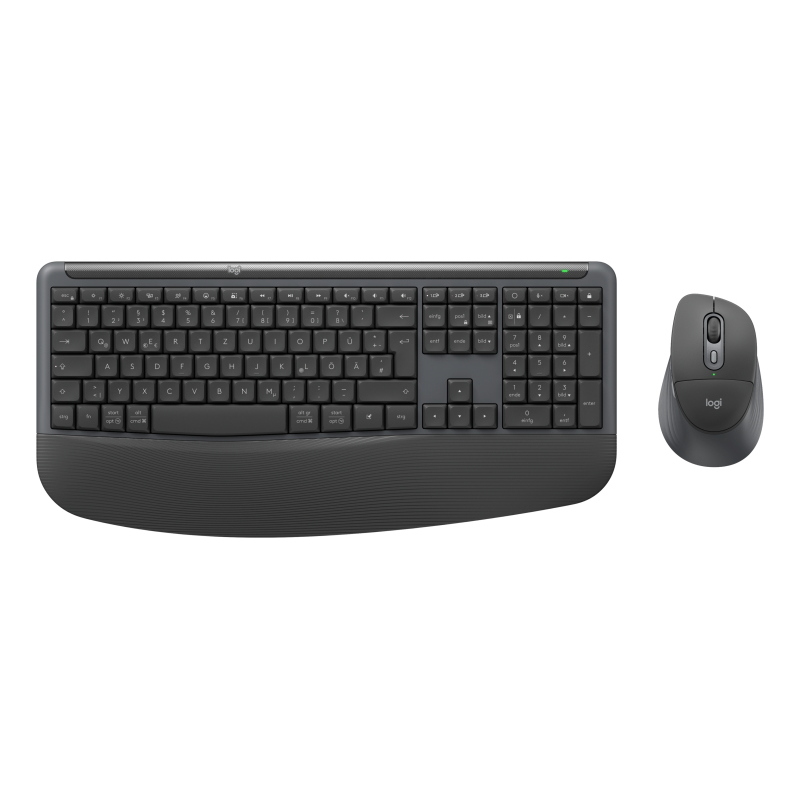 Logitech signature comfort plus mk880 grafit maus-tastaturkombination, kabellos, bluetooth, anpassbar via logi options+