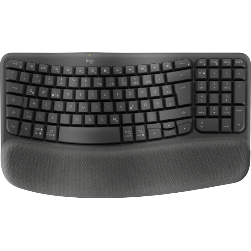 Logitech wave keys for business tastiera rf senza fili + bluetooth qwertz tedesco grafite