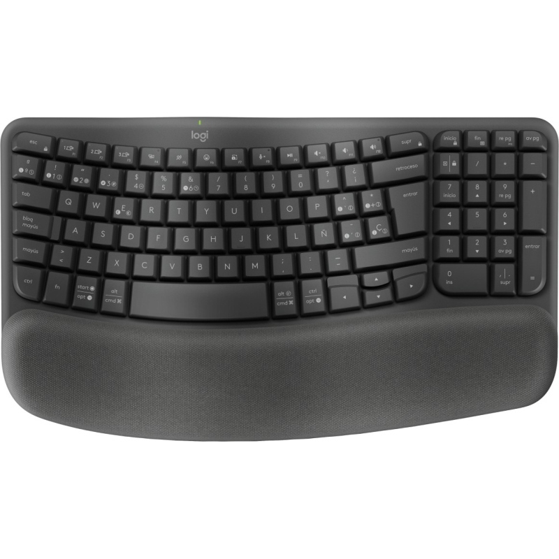 Logitech wave keys for business tastiera ufficio rf senza fili + bluetooth qwertz svizzere grafite