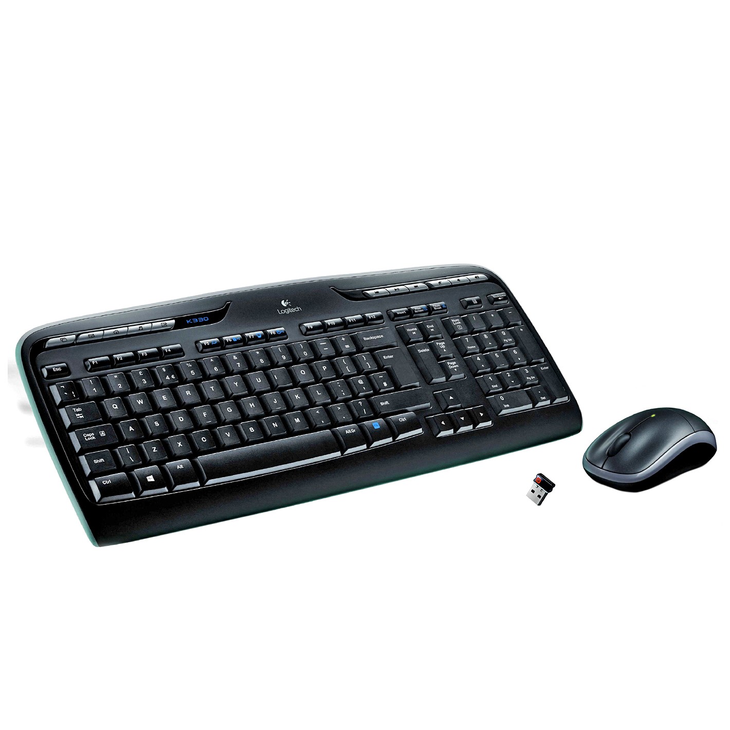 Logitech Wireless Combo MK330 tastiera Mouse incluso USB QWERTY Spagnolo Nero Grigio