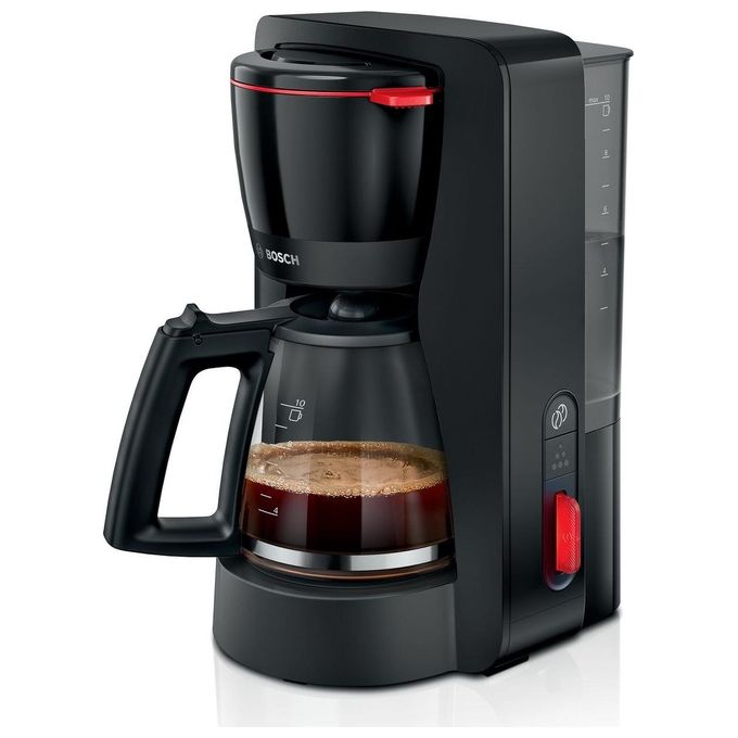 Macchina caffè americano BOSCH TKA3M133, 1200 W, Capacità fino a 10 Tazze, Filtro Removibile, Caraffa in Vetro, Sistema Antigoccia, Serbatoio Rimovibile, Facile Decalcificazione, Nero
