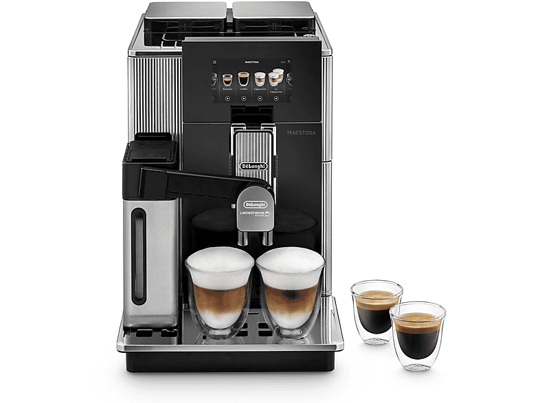MACCHINA CAFFÈ AUTOMATICA DE'LONGHI Maestosa EPAM960.75.GLM, Pressione pompa 19 bar, Potenza 1550 W, Funzione Regolazione macinatura, Programma pulizia, Nero/Grigio