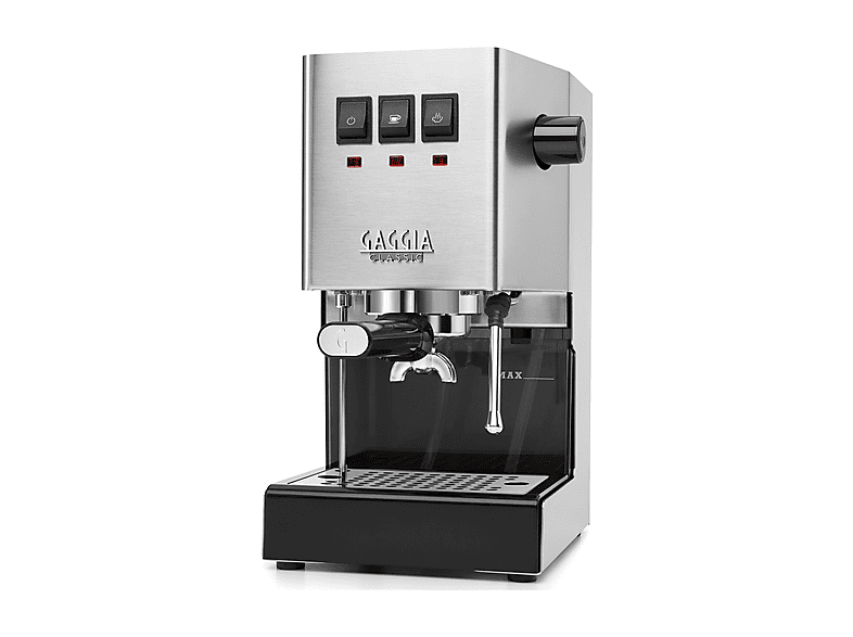 MACCHINA CAFFÈ AUTOMATICA GAGGIA CLASSIC E24, Compatibile con Macinato e Cialde, Pressione pompa 15 bar, Potenza 1200 W, Serbatoio acqua 2,1 l, Disattivazione automatica, ACCIAIO