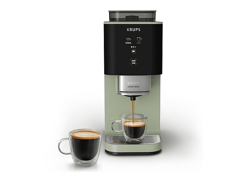 MACCHINA CAFFÈ AUTOMATICA KRUPS Coffee Crush SA401L, Compatibile con Grani e macinato, Pressione pompa 15 bar, Potenza 1370 W, Serbatoio acqua 1,8 l, Disattivazione automatica, Lichen