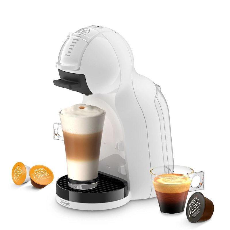 MACCHINA CAFFÈ CAPSULE DE'LONGHI Mini Me EDG335.W, Compatibile con Capsule Nescafè Dolce Gusto, Pressione pompa 15 bar, Potenza 1340 W, Serbatoio acqua 0,8 l, Disattivazione automatica, Bianco