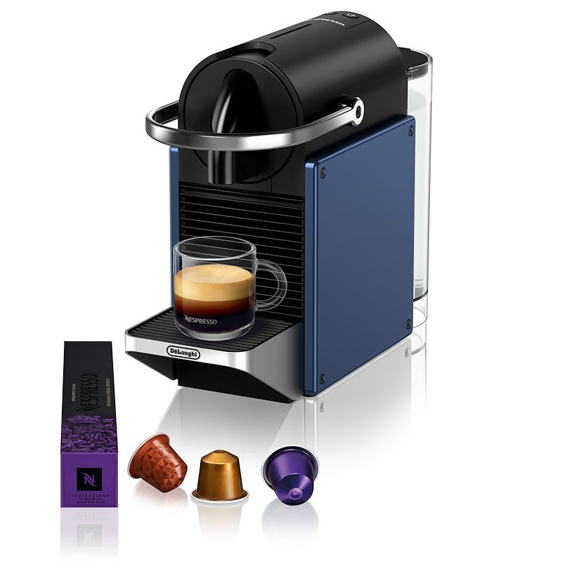 MACCHINA CAFFÈ CAPSULE DE'LONGHI Pixie EN127.BL, Compatibile con Capsule Nespresso, Pressione pompa 19 bar, Potenza 1260 W, Serbatoio acqua 0,7 l, Disattivazione automatica, Blu