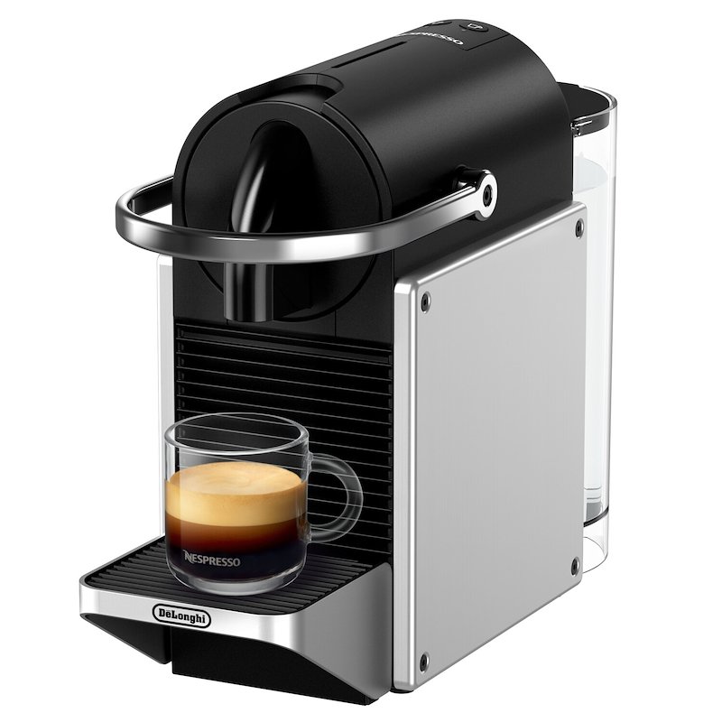 MACCHINA CAFFÈ CAPSULE DE'LONGHI Pixie EN127.S, Compatibile con Capsule Nespresso, Pressione pompa 19 bar, Potenza 1260 W, Serbatoio acqua 0,7 l, Disattivazione automatica, Silver