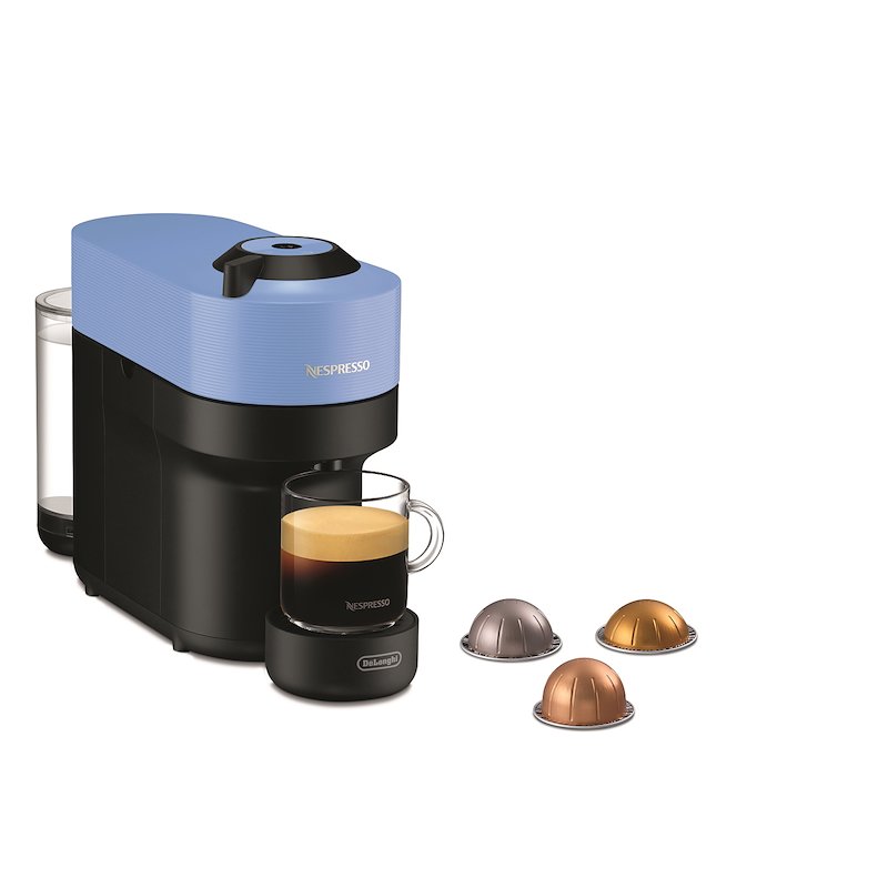 MACCHINA CAFFÈ CAPSULE DE'LONGHI Vertuo Pop ENV90.A, Compatibile con Capsule Nespresso, Potenza 1260 W, Serbatoio acqua 0,56 l, Celeste