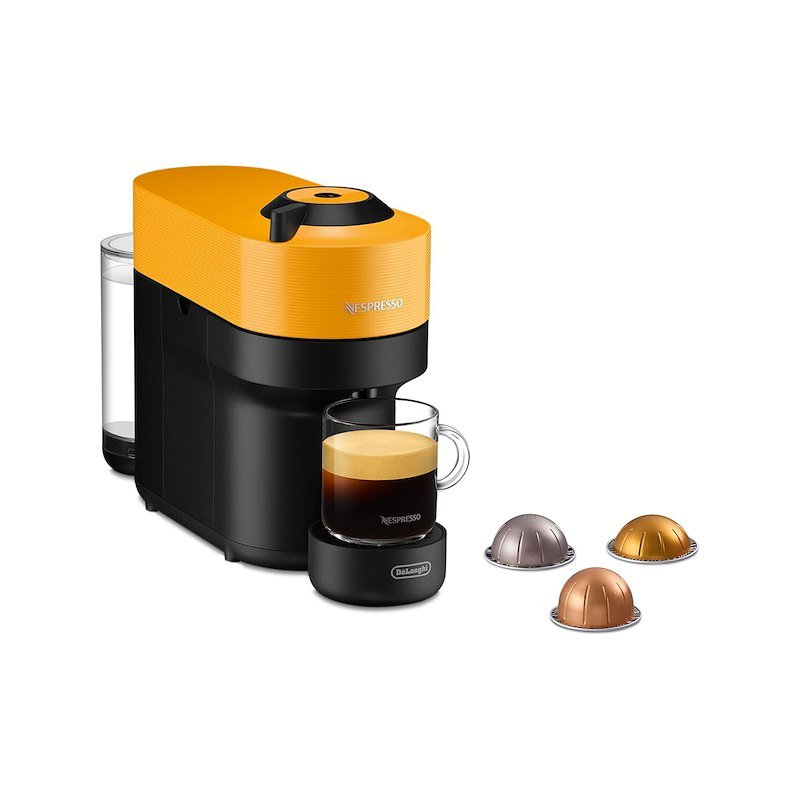 MACCHINA CAFFÈ CAPSULE DE'LONGHI Vertuo Pop ENV90.Y, Compatibile con Capsule Nespresso, Potenza 1260 W, Serbatoio acqua 0,56 l, Giallo