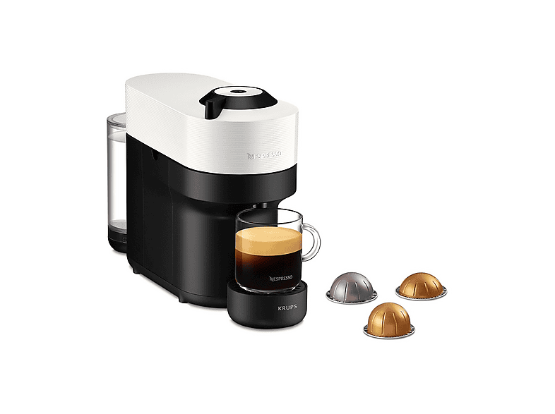 MACCHINA CAFFÈ CAPSULE KRUPS Vertuo Pop XN9201K, Compatibile con Capsule Nespresso, Potenza 1300 W, Serbatoio acqua 0,56 l, Disattivazione automatica, Coconut White