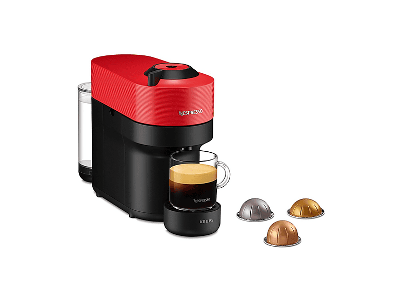 MACCHINA CAFFÈ CAPSULE KRUPS Vertuo Pop XN9205K, Compatibile con Capsule Nespresso, Potenza 1300 W, Serbatoio acqua 0,56 l, Disattivazione automatica, Spicy Red