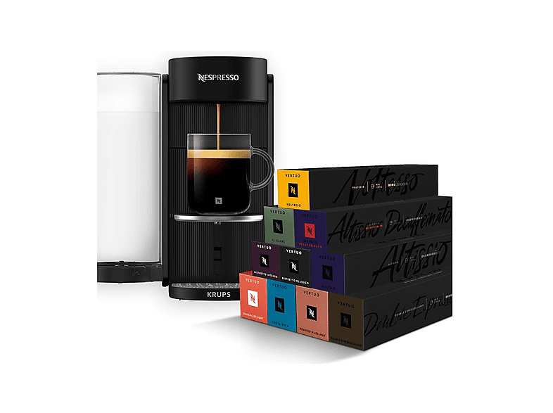 MACCHINA CAFFÈ CAPSULE KRUPS VERTUO UP XN9408, Compatibile con Capsule Nespresso, Potenza 1100 W, Serbatoio acqua 1,4 l, Disattivazione automatica, Nero