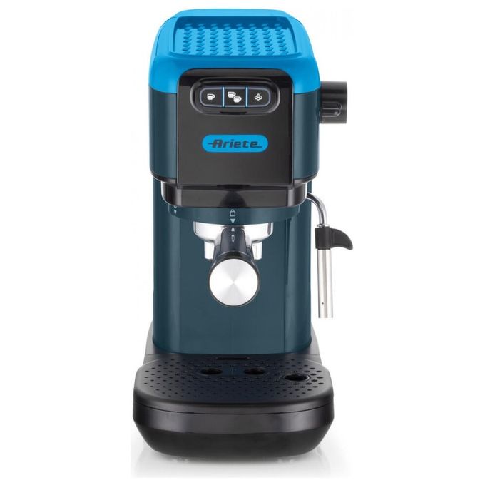 MACCHINA CAFFÈ ESPRESSO ARIETE CAFFE' ESPRESSO, Compatibile con Macinato e Cialde, Pressione pompa 15 bar, Potenza 1300 W, Serbatoio acqua 1,1 l, Disattivazione automatica, Celeste
