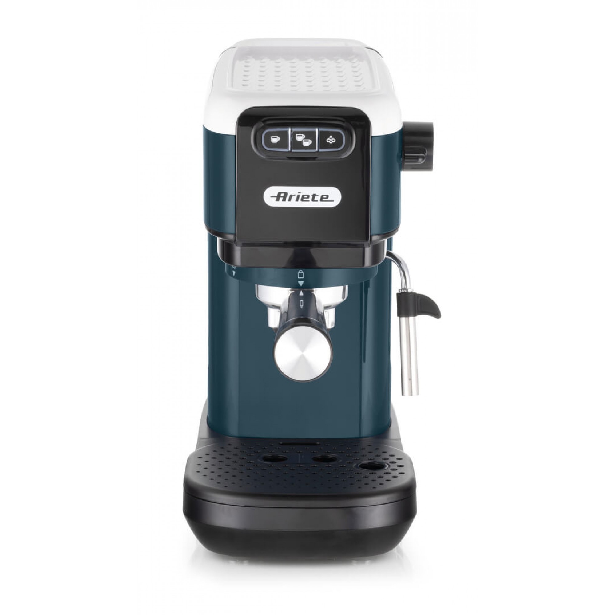 MACCHINA CAFFÈ ESPRESSO ARIETE CAFFE' ESPRESSO, Compatibile con Macinato e Cialde, Pressione pompa 15 bar, Potenza 1300 W, Serbatoio acqua 1,1 l, Disattivazione automatica, Bianco