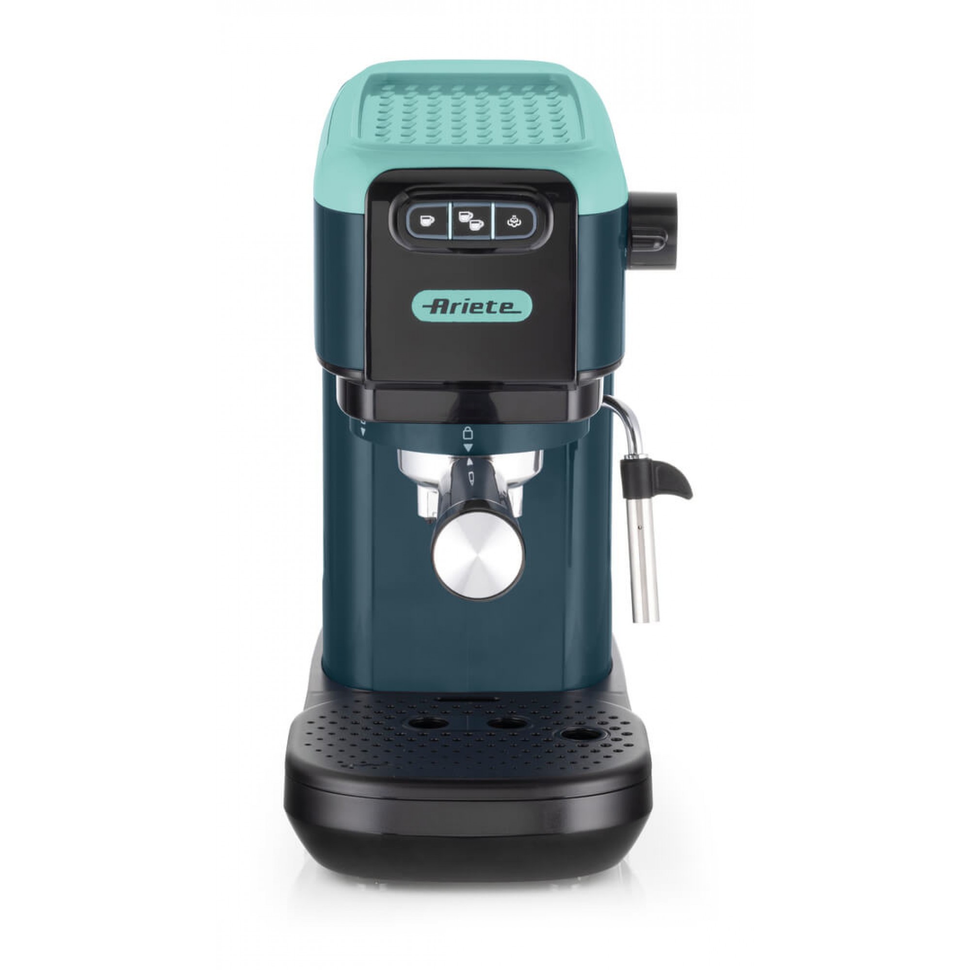 MACCHINA CAFFÈ ESPRESSO ARIETE CAFFE' ESPRESSO, Compatibile con Macinato e Cialde, Pressione pompa 15 bar, Potenza 1300 W, Serbatoio acqua 1,1 l, Disattivazione automatica, Verde