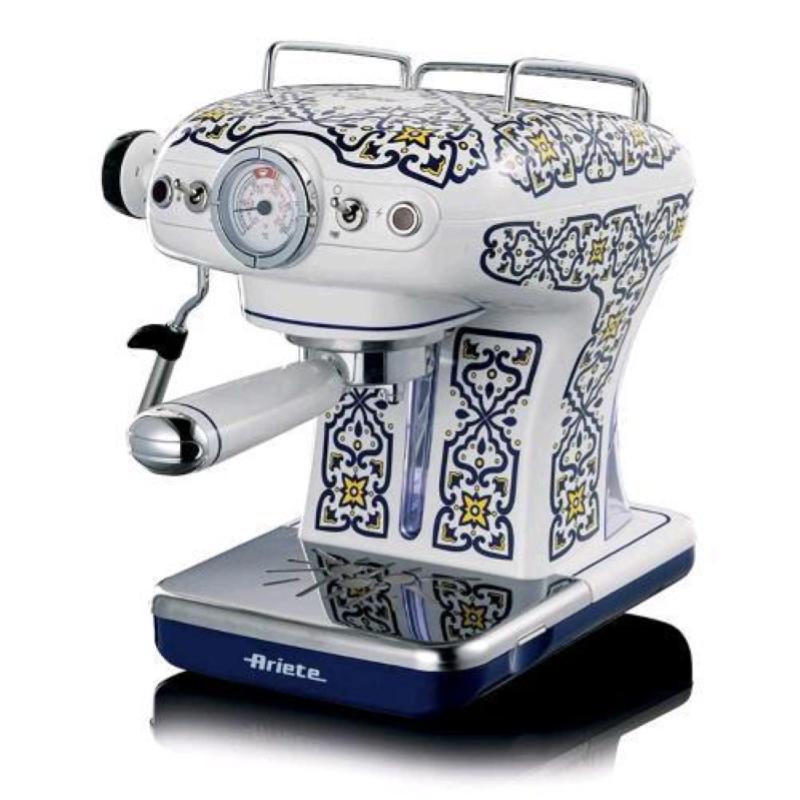 MACCHINA CAFFÈ ESPRESSO ARIETE CAPRI, Compatibile con Macinato e Cialde, Pressione pompa 15 bar, Potenza 850 W, Serbatoio acqua 0,9 l, MULTICOLORE