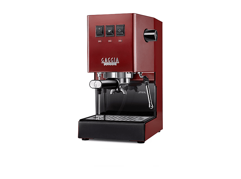 MACCHINA CAFFÈ ESPRESSO GAGGIA classic E24, Compatibile con Macinato e Cialde, Pressione pompa 15 bar, Potenza 1200 W, Serbatoio acqua 2,1 l, Disattivazione automatica, rossa