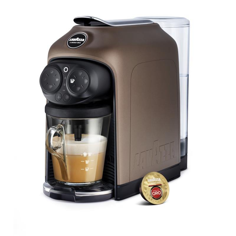 Macchina Caffè Espresso LAVAZZA DESEA BROWN WALNUT , Compatibile con Capsule Lavazza A Modo Mio, 1500 W, 15 bar, Serbatoio acqua 1.1 L, Bianco