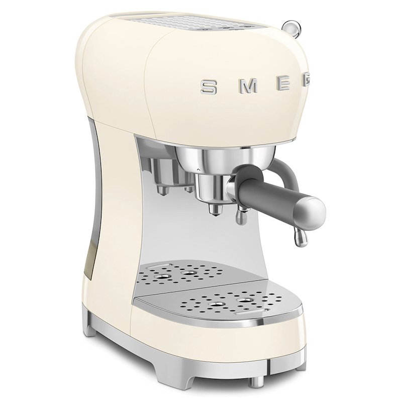 MACCHINA CAFFÈ ESPRESSO SMEG ECF02CREU, Compatibile con Macinato e Cialde, Pressione pompa 15 bar, Potenza 1350 W, Serbatoio acqua 1,1 l, crema