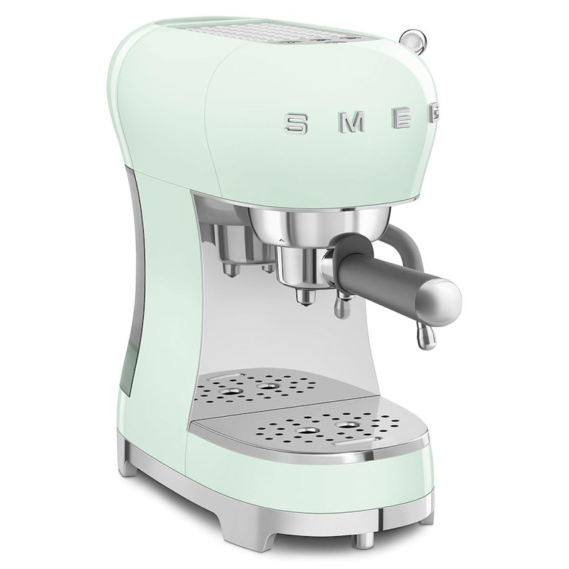 MACCHINA CAFFÈ ESPRESSO SMEG ECF02PGEU, Compatibile con Macinato e Cialde, Pressione pompa 15 bar, Potenza 1350 W, Serbatoio acqua 1,1 l, VERDE