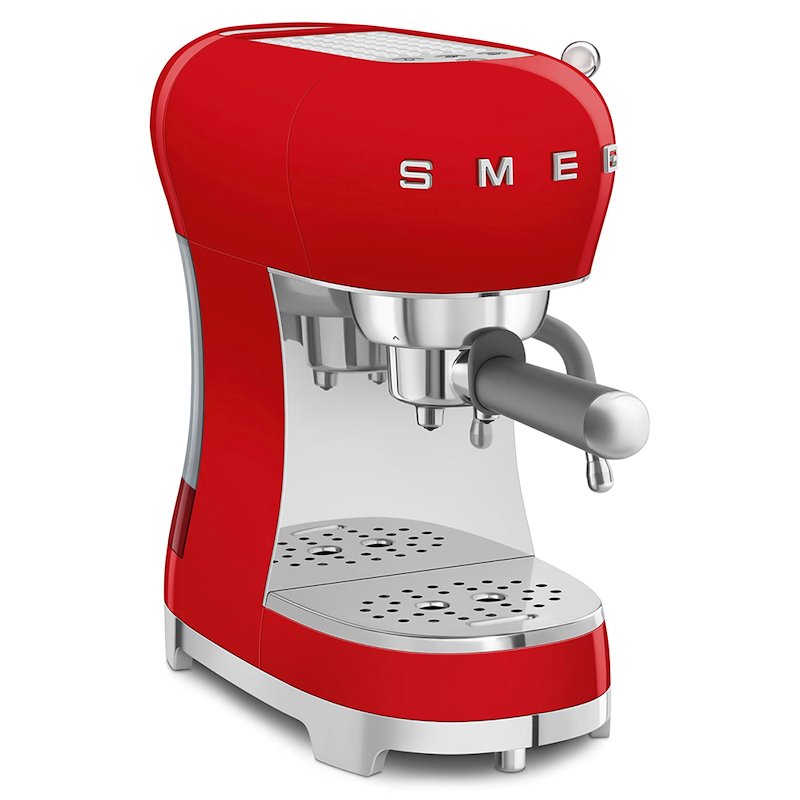 MACCHINA CAFFÈ ESPRESSO SMEG ECF02RDEU, Compatibile con Macinato e Cialde, Pressione pompa 15 bar, Potenza 1350 W, Serbatoio acqua 1,1 l, rosso