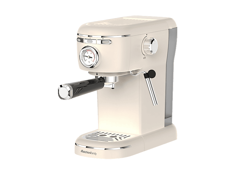 MACCHINA DA CAFFÈ MELCHIONI FAMILY AROMATICA PLUS, 3 IN 1, Compatibile con Capsule Nespresso, Cialde E.S.E. o caffè in Polvere, 1100 W, 15 bar, serbatoio acqua 1,2 L, Montalatte, BIANCO