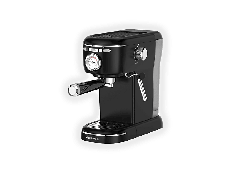 MACCHINA DA CAFFÈ MELCHIONI FAMILY AROMATICA PLUS, 3 IN 1, Compatibile con Capsule Nespresso, Cialde E.S.E. o caffè in Polvere, 1100 W, 15 bar, serbatoio acqua 1,2 L, Montalatte, NERO
