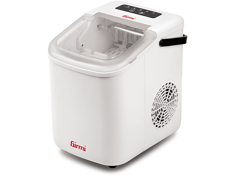 MACCHINA DEL GHIACCIO GIRMI Fabbricatore di Ghiaccio, Potenza massima 112 W, Recipiente da 1,1 l, Coperchio trasparente, Bianco