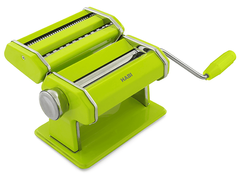 MACCHINA PER PASTA MANUALE H&H in metallo, Con Rulli Regolabili, Manovella e Morsetto di Fissaggio, Colore Verde
